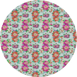 Round Machine Washable Transitional Raspberry Purple Rug, wshpat1247