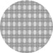 Round Patterned Platinum Gray Novelty Rug, pat1252