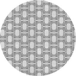 Round Patterned Gray Novelty Rug, pat1253