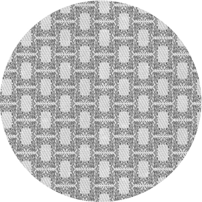 Round Machine Washable Transitional Gray Rug, wshpat1253