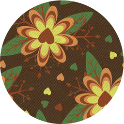 Round Machine Washable Transitional Night Red Rug, wshpat1254