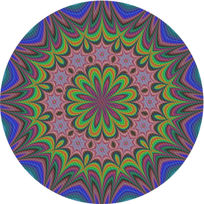 Round Patterned Purple Modern Rug, pat1257