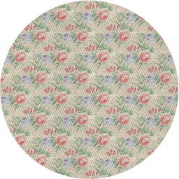 Round Machine Washable Transitional Dark Almond Brown Rug, wshpat1265