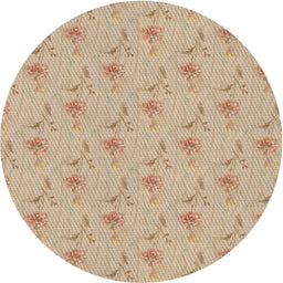 Round Machine Washable Transitional Deep Peach Orange Rug, wshpat1270