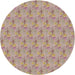 Round Machine Washable Transitional Dark Gold Brown Rug, wshpat1271