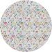 Round Patterned Off White Beige Novelty Rug, pat1272