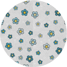 Round Patterned Water Blue Novelty Rug, pat1275