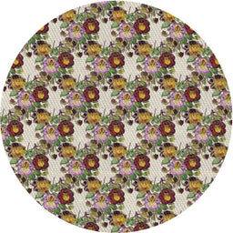 Round Machine Washable Transitional Sepia Brown Rug, wshpat1276