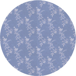 Round Machine Washable Transitional Jeans Blue Rug, wshpat1278