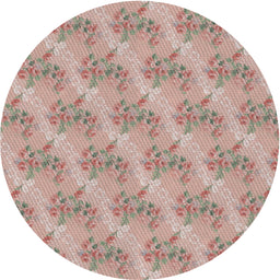 Round Patterned Rust Pink Novelty Rug, pat1279