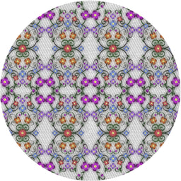 Round Patterned Light Gray Novelty Rug, pat1283