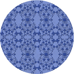 Round Patterned Sky Blue Novelty Rug, pat1284