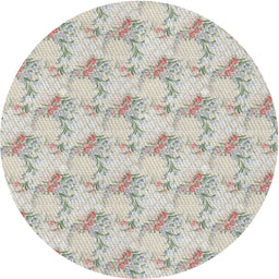 Round Patterned Sage Green Novelty Rug, pat1290