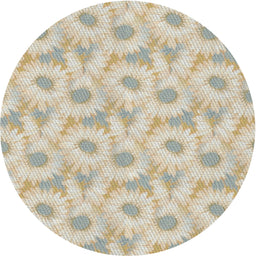 Round Machine Washable Transitional Brown Rug, wshpat1292