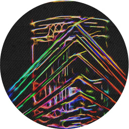 Round Machine Washable Transitional Black Rug, wshpat12