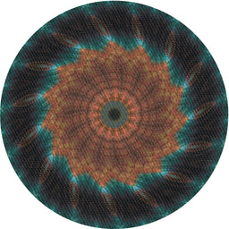 Round Patterned Mid Gray Novelty Rug, pat130
