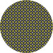 Round Patterned Black Novelty Rug, pat1311