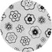 Round Patterned Off-White Novelty Rug, pat1314