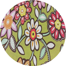 Round Machine Washable Transitional Sepia Brown Rug, wshpat1316