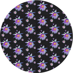 Round Patterned Black Novelty Rug, pat1317