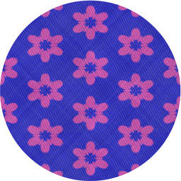 Round Machine Washable Transitional Purple Rug, wshpat1318