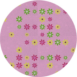 Round Machine Washable Transitional Pink Rug, wshpat1319