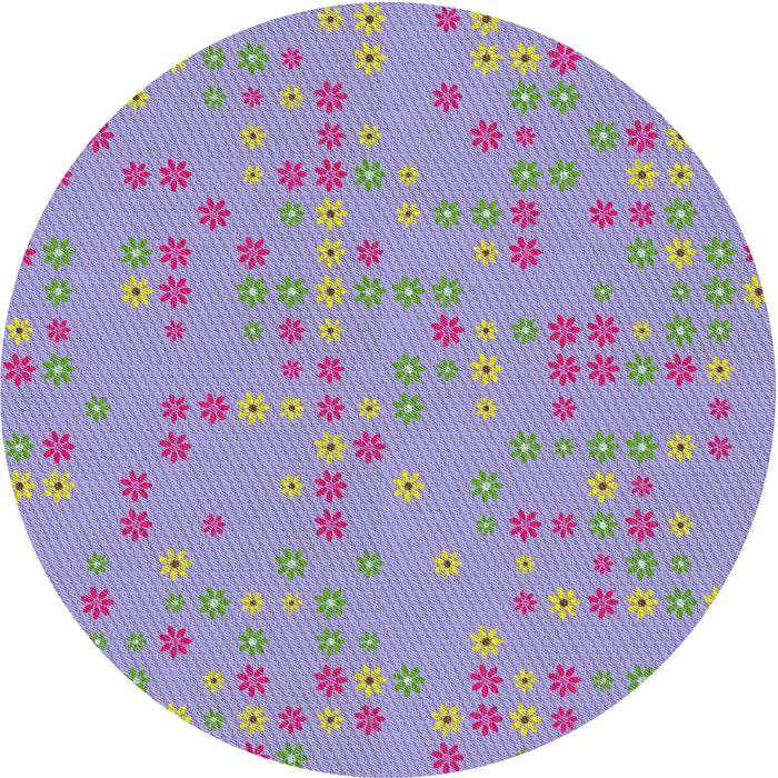 Round Patterned Purple Novelty Rug, pat1320