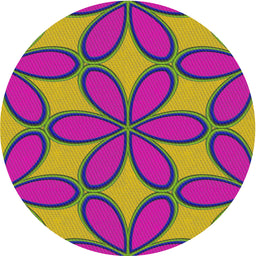 Round Patterned Dark Violet Purple Novelty Rug, pat1322