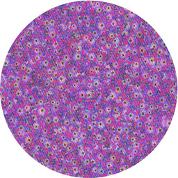 Round Machine Washable Transitional Dark Violet Purple Rug, wshpat1325