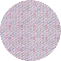 Round Machine Washable Transitional Pink Rug, wshpat1327