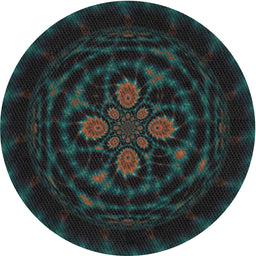 Round Patterned Black Novelty Rug, pat132