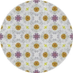 Round Patterned Rose Purple Novelty Rug, pat1330
