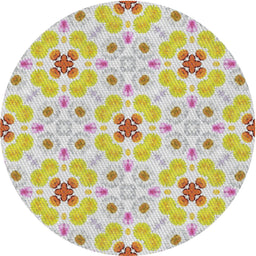 Round Machine Washable Transitional Dark Almond Brown Rug, wshpat1331