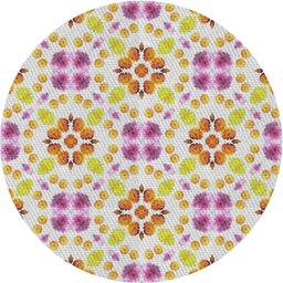 Round Patterned Copper Red Pink Novelty Rug, pat1333