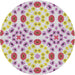 Round Patterned Tulip Pink Novelty Rug, pat1337