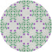 Round Patterned Light Rose Green Novelty Rug, pat1338