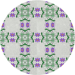 Round Patterned Light Rose Green Novelty Rug, pat1340