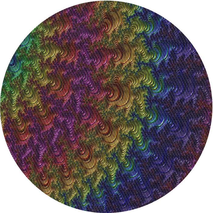 Round Machine Washable Transitional Sandstone Brown Rug, wshpat1348