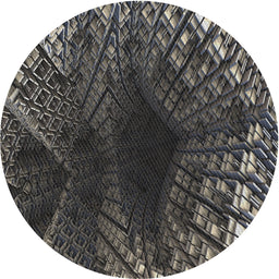Round Patterned Sage Green Novelty Rug, pat1352
