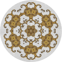 Round Machine Washable Transitional Brown Rug, wshpat1365