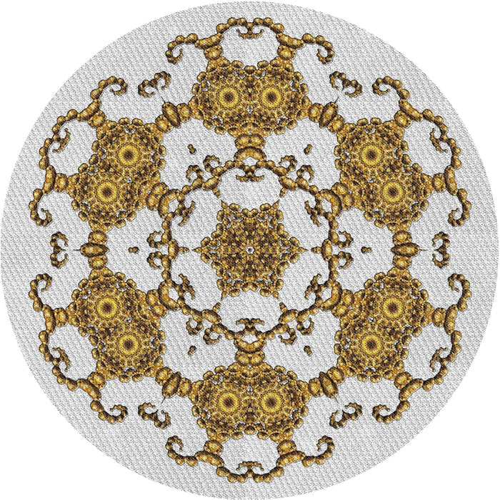 Round Patterned Brown Novelty Rug, pat1365
