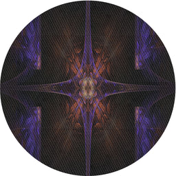 Round Patterned Black Novelty Rug, pat1369