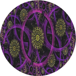 Round Patterned Purple Novelty Rug, pat1370