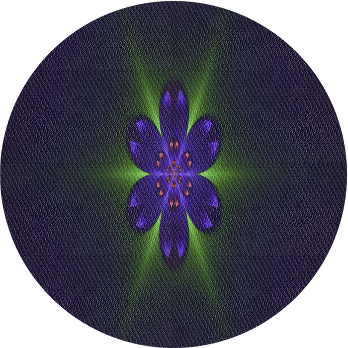 Round Patterned Blue Novelty Rug, pat1372