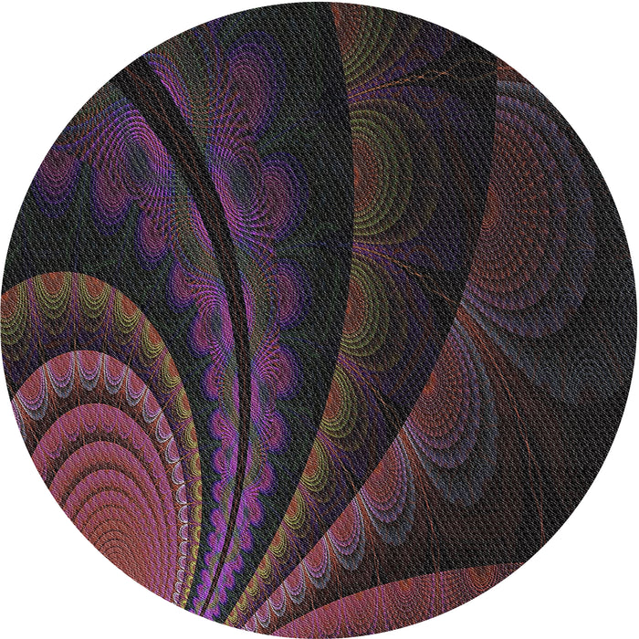 Round Patterned Mid Gray Modern Rug, pat1375