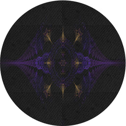 Round Machine Washable Transitional Light Black Rug, wshpat1376