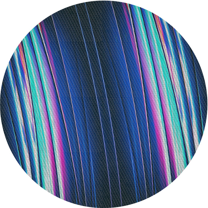 Round Machine Washable Transitional Koi Blue Rug, wshpat137