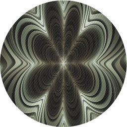 Round Machine Washable Transitional Khaki Green Rug, wshpat1384