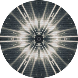 Round Patterned Dark Gray Novelty Rug, pat138