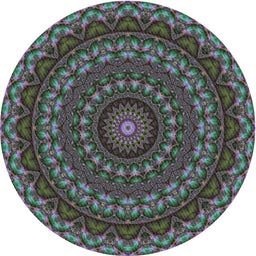 Round Machine Washable Transitional Charcoal Black Rug, wshpat1396